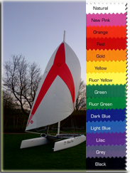 14 different spinnaker colors